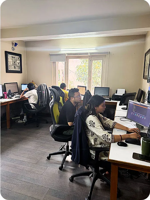 ERP software development team working together